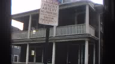 Philadephia Pennsylvania USA (1972): An Emergency Sign Sitting In Front Of A House