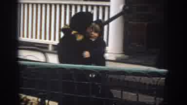 Philadephia Pennsylvania USA (1972): Mother, Father And Son Walk Down Steps And