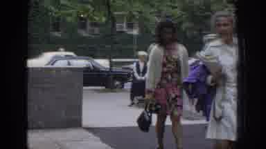 Philadephia Pennsylvania USA (1972): People Walk Up Stairs While Others Walk On A