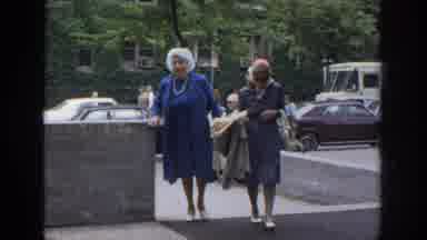 Philadephia Pennsylvania USA (1972): Two Women Arrive Dressed In Nice Clothing