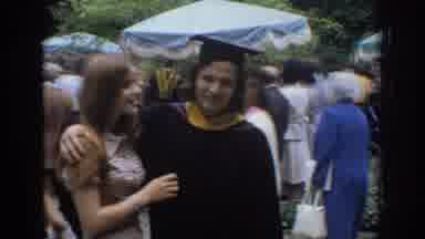 Philadephia Pennsylvania USA (1972): A Teenage Boy And Girl At Graduation Crowd Of