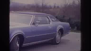 Philadephia Pennsylvania USA (1972): Family Blue Car And Driving Down The Street