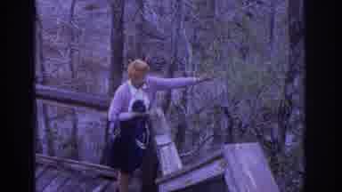 Philadephia Pennsylvania USA (1972): Grandma On Nature Walk Pointing Out Specific