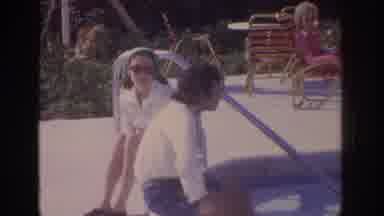 Philadephia Pennsylvania USA (1972): My Husband And I Are Talking By The Pool