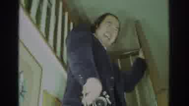 Toronto Canada (1972): Old Found Footage Asian Man Holding Camera On Ladder