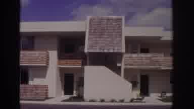 Naples Florida USA-1973: Two Story Apartment Building With Shingled Balconies