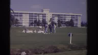 Naples Florida USA (1973): Three People Golfing In A Tropical Hotel Resort Near A