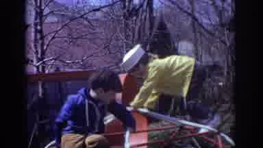Philadephia Pennsylvania USA (1973): Two Children Playing On The Jungle Gym At The