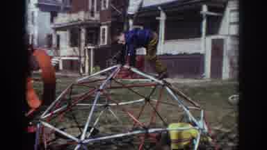 Philadephia Pennsylvania USA (1973): Kids Playing On Eagle's Nest And Big Wheel