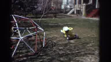 Philadelphia Pennsylvania USA (1973): Three Kids Are Playing In The Park Near
