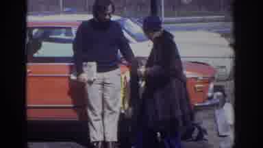 Philadelphia Pennsylvania USA (1973): The Lady Is Kissing The Small Boy With Full