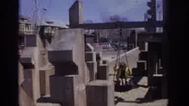 Philadelphia Pennsylvania USA (1973): Small Boy In City Playground Trying Out The