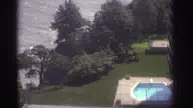 Cleveland Ohio USA (1974): Tall Building Overshadowing A Tennis Court,Pool And An