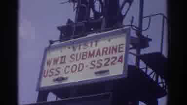 Cleveland Ohio USA (1974): Visit World War Two Submarine Clear Sky Retro Black And