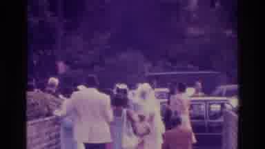 Atlanta Georgia USA (1975): Bride Posing For Pictures Near Limo While Cars Drive