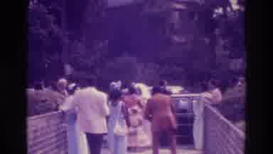 Atlanta Georgia USA (1975): Onlookers Look On As Bride And Groom Get In The Limo