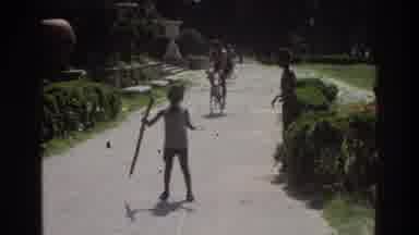 Atlanta Georgia USA (1975): Kids Playing On Sidewalk, Man Riding Bike