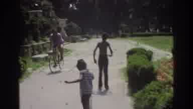 Atlanta Georgia USA (1975): Kids Run And Play On Stone Patio At Park