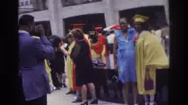 Atlanta Georgia USA (1975): School Graduates Are Standing Next To A Fountain