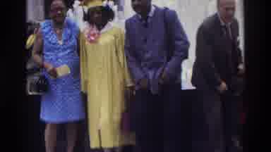 Atlanta Georgia USA (1975): Girl In Yellow Cap And Gown Graduating And Walking
