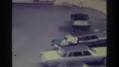 Bronx New York USA (1975): Black And White Footage Of Old Cars In A Parking Lot