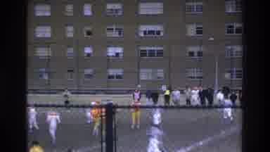Bronx New York USA (1975): Playing Football On School Football Field Good Times