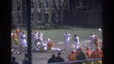 Bronx New York USA (1975): The Guys Are Well Playing Football In The School Ground
