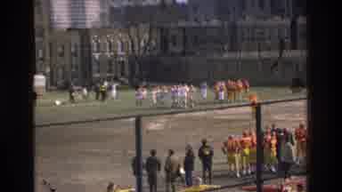 Bronx New York USA (1975): Sports Teams Going Into Separate Crowds On The Field