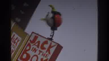 Bronx New York USA (1975): Old School Jack In The Box Sign Above A Busy Road Next