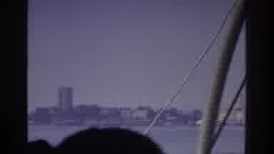 Bronx New York USA (1975): Camera Views Small City Over A Small Body Of Water