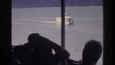 Washington DC USA (1975): View Of People On Ferry Watching Boat On Mountain Lake