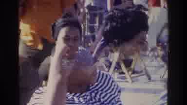 Washington DC USA (1975): Woman Waving At A Reunion Gathering