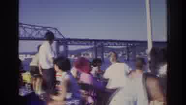 Washington DC USA (1975): People On A Boat Celebrating An Event Near City Skylines