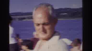 Washington DC USA (1975): One Man And One Boy Both Are On The Boat
