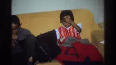 Washington DC USA (1975): Two Cute Kids Sitting On Couch In Home Video