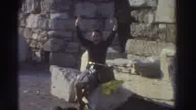 Greece (1976): Old Greek Woman With The Arms Up And Then A Greek Monument