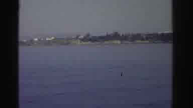 Greece (1976): Beautiful Serene Calm Deep Blue Water And Shot Of Large Commercial