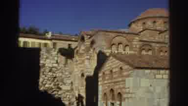 GREECE-1976: Historic Byzantine Church With Dome And Stone Architecture