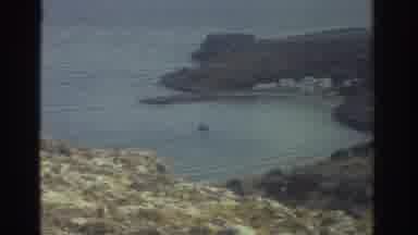 Greece (1976): Panoramic View Of A Cliff Edge And Some Cars Driving Past Some