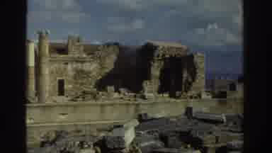 GREECE-1976: Man And Woman Walking At An Incline At Ancient Stone Ruins