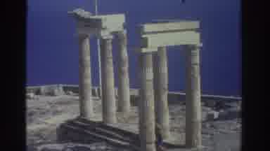 GREECE-1976: Views Of Seaside Column Restoration Project On A Sunny Day