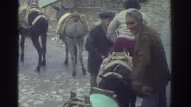 Greece (1976): People Mounting Burros For A Trail Ride Like The One At The Grand