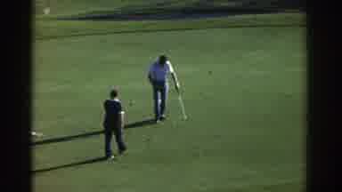 Greece (1976): Golf Course Greenery Men Playing Relaxing Shadow Wheel Car