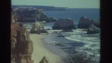 GREECE-1976: Beautiful Beach With Corner Of Stones And A Beautiful Sea In A