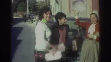 Greece (1976): Friends Get Together Waving Out Near Tree Car Parking Little Boy