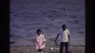 Harlem New York USA (1976): Those Two Childrens Are Playing In The Beach Those