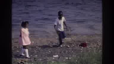 Harlem New York USA (1976): Two Black Children Playing On A Beach