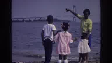 Harlem New York USA (1976): Four Kids Are Standing Near The Sea And Discussing