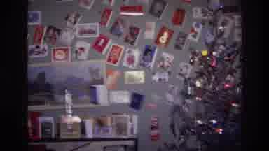 Harlem New York USA (1976): Living Room Wall Decorated With Colorful Christmas