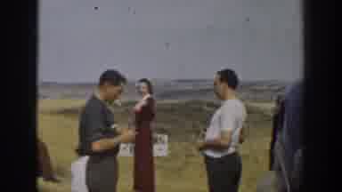 California USA (1937): Group Stands Next To Parked Car To View Meadow Flowers